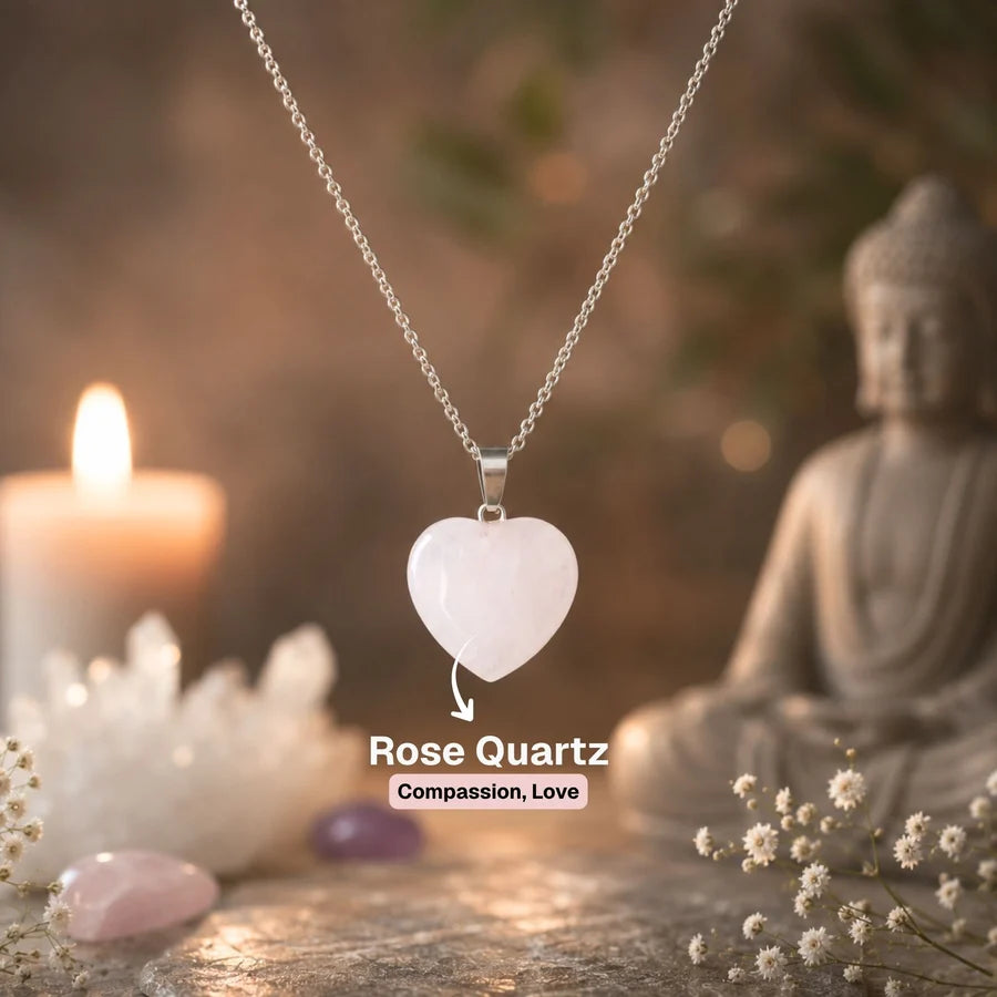 Rose Quartz Heart Necklace