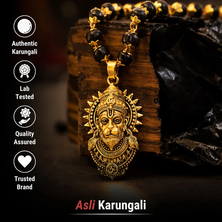 Gold Plated Bajrangbali Karungali Necklace