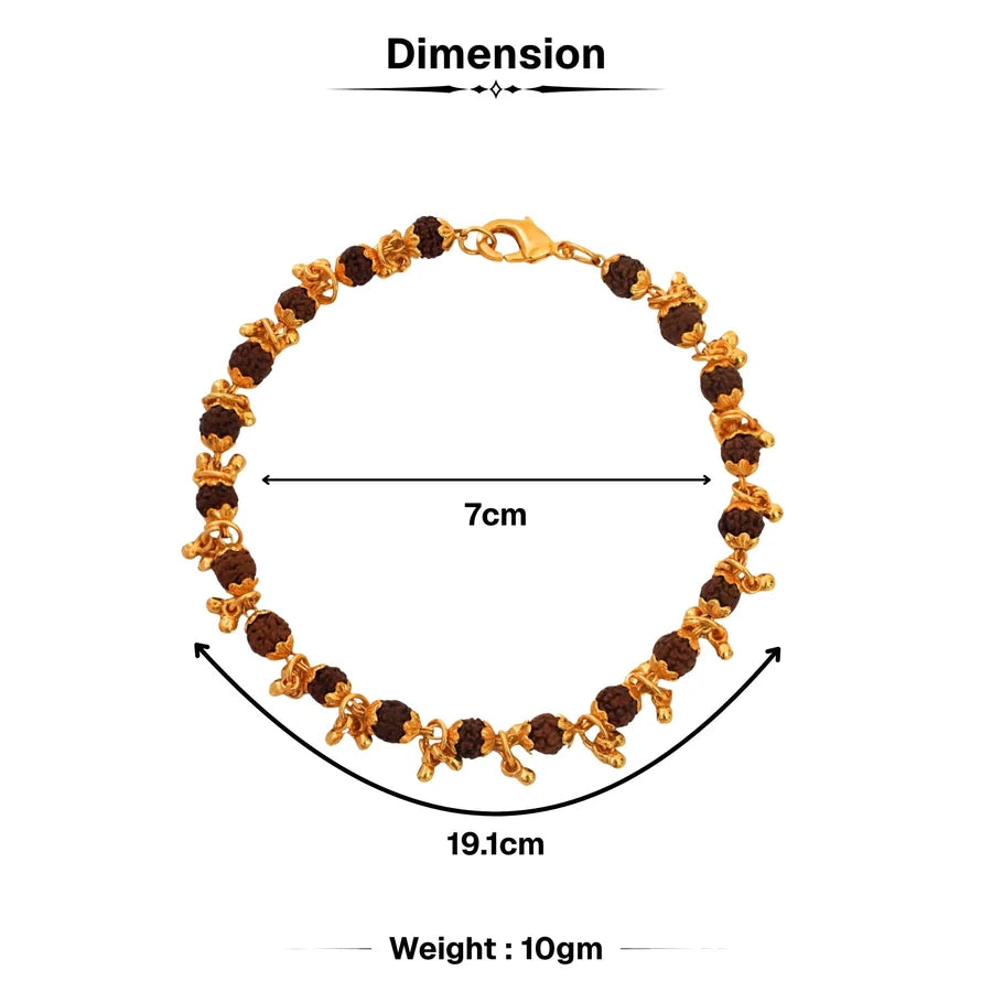 Gold Plated Elemental Rudraksha Bracelet For Women