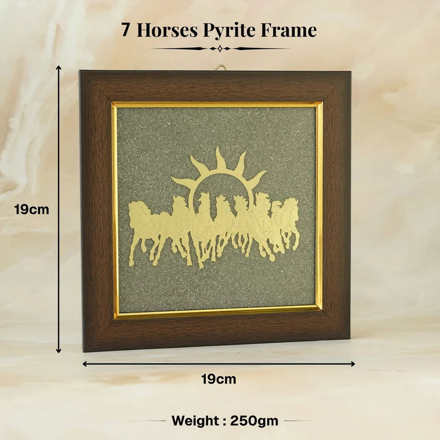7 Horses Pyrite Frame for Vaastu