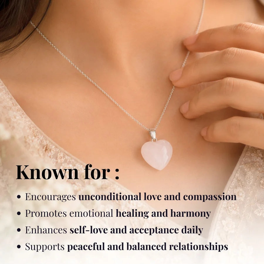 Rose Quartz Heart Necklace