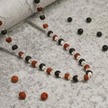 Silver Plated Rudraksha Karungali Mala + Bracelet Combo