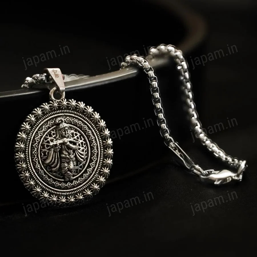 Silver Plated Murlidhar Divine Necklace